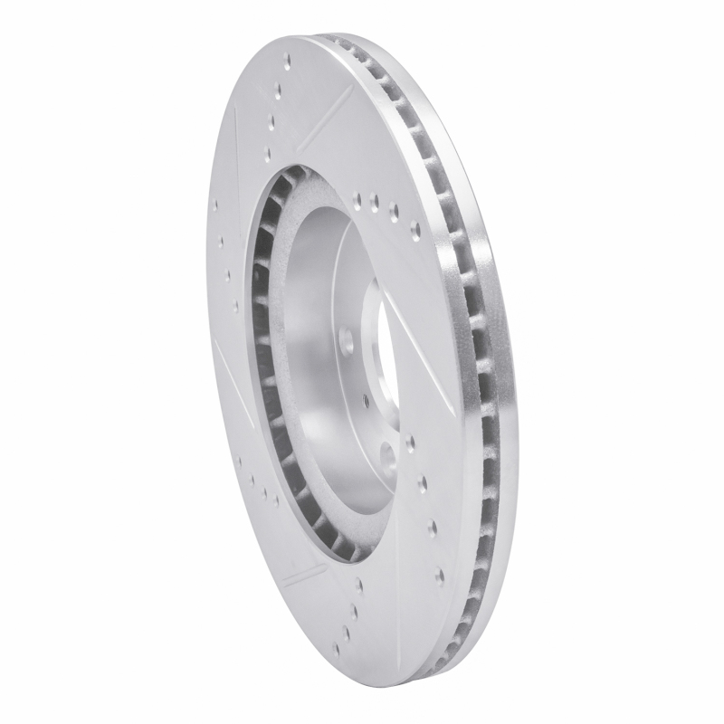 Infiniti G35 Brake Rotor (1) - Front Right - R1 Concepts - Drilled & Slotted - Silver - `03-`05